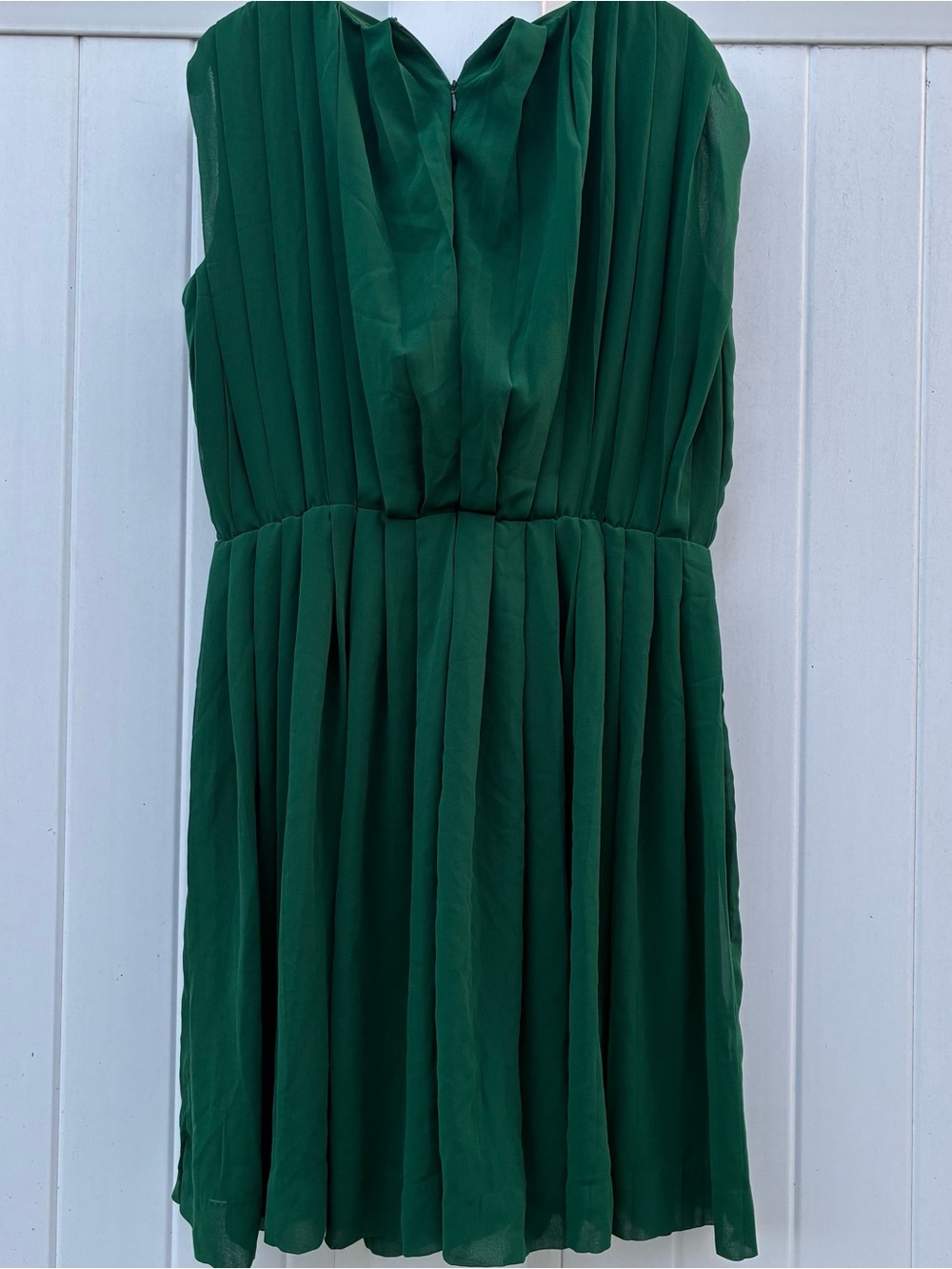 ModCloth Womens Green Dress Fit & Flare Pleated Retro Pinup Sleeveless Sz L - Picture 6 of 7